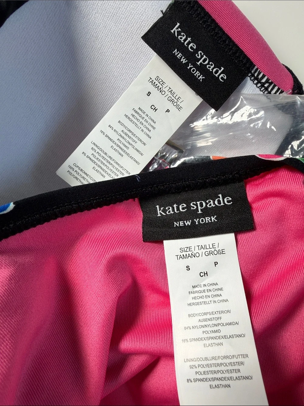 kate spade Black Bandeau Bikini with Multicolor Fruit Print